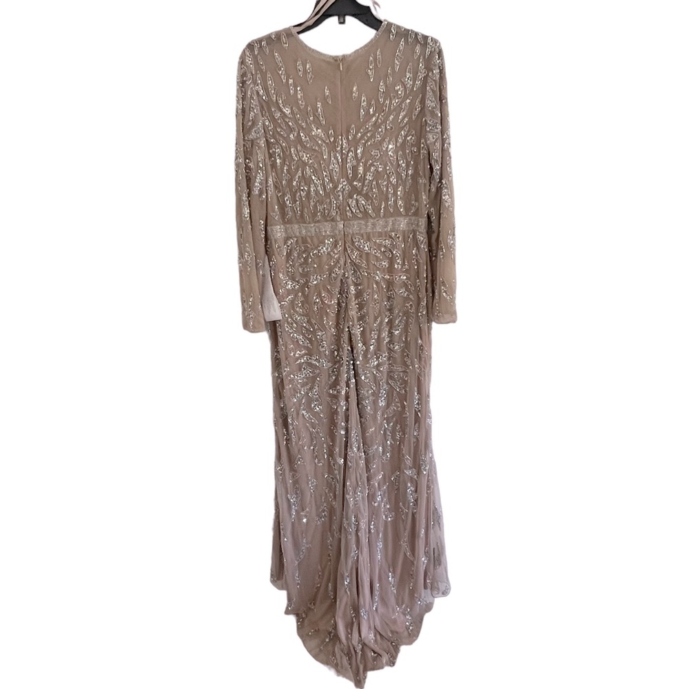 Mac Duggal Beaded Long Sleeve evening gown 5124 Mocha size 14 - Picture 9 of 11